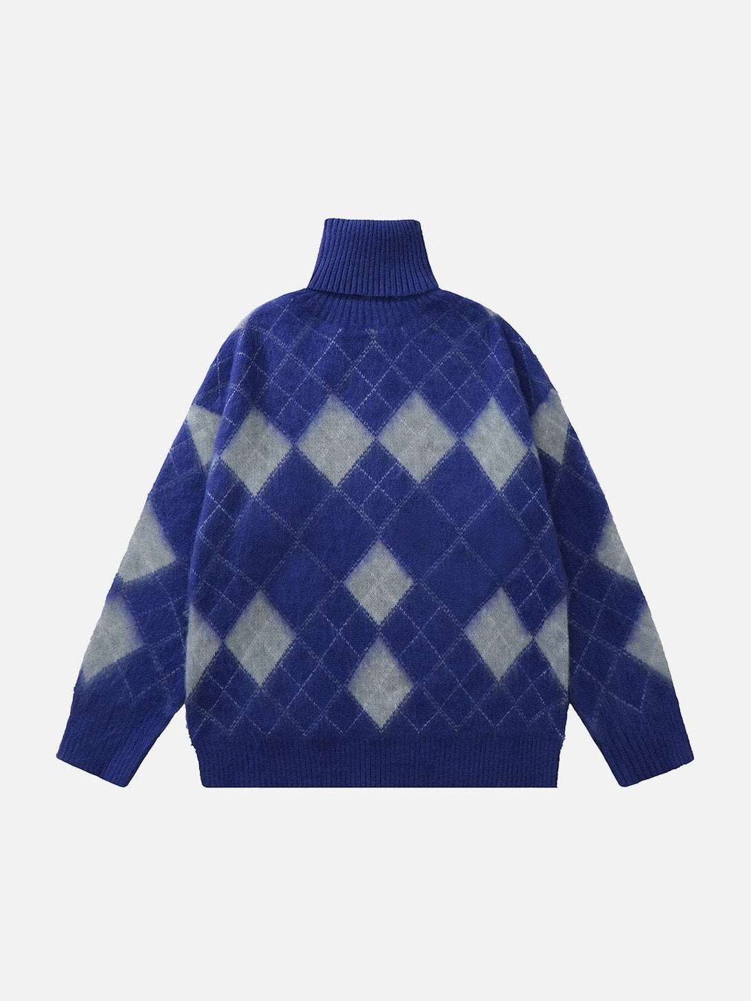 Majesda® - High Neck Diamond Color Block Sweater outfit ideas streetwear fashion