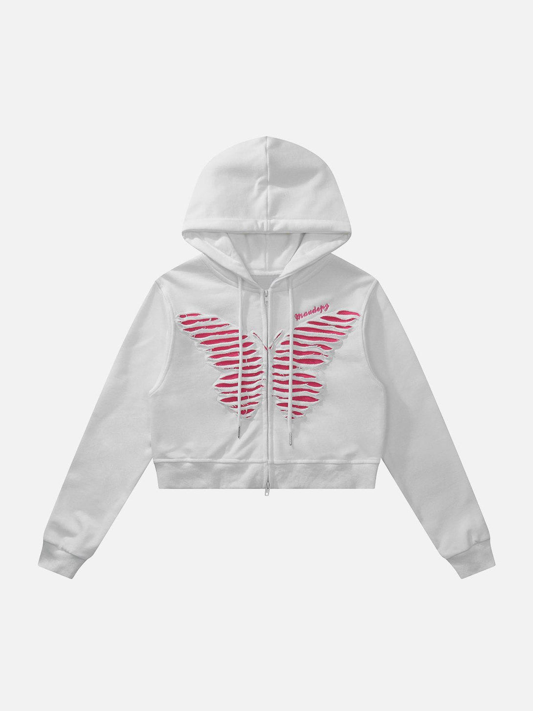 Majesda® - Holey Butterfly Regular Hoodie outfit ideas streetwear fashion