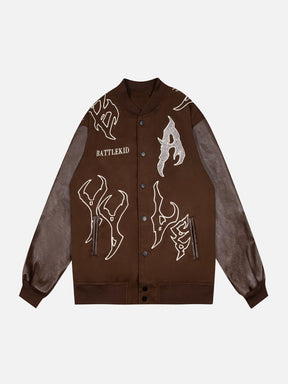Majesda® - Hot Drilling Gothic Letter Varsity Jacket outfit ideas, streetwear fashion - majesda.com