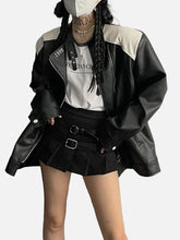 Majesda® - Inclined Zipper PU Jacket outfit ideas, streetwear fashion - majesda.com