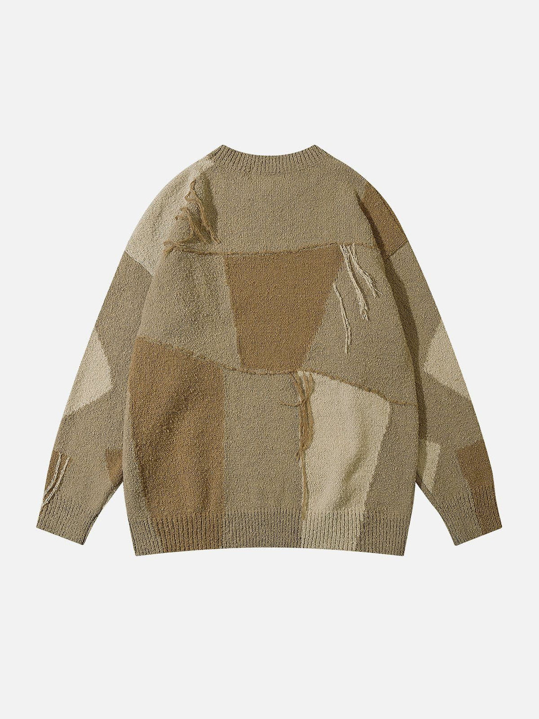 Majesda® - Irregular Colorblock Fringe Sweater outfit ideas streetwear fashion