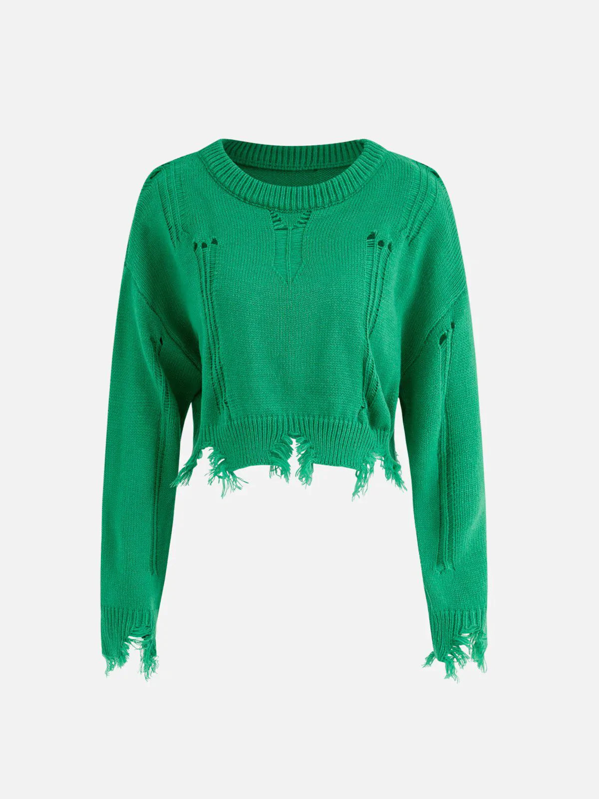 Majesda® - Irregular Hole Sweater outfit ideas streetwear fashion