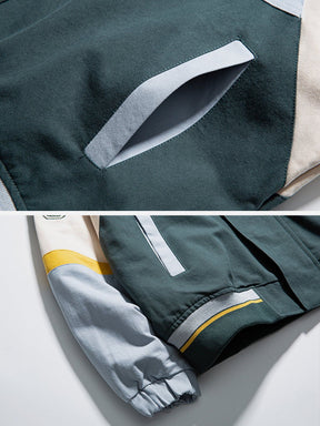 Majesda® - Irregular Patchwork Embroidery Eagle Jacket outfit ideas, streetwear fashion - majesda.com