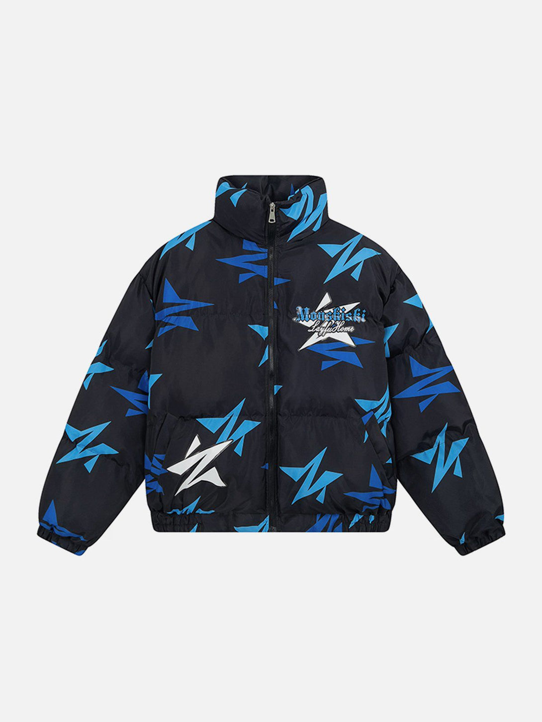 Majesda® - Irregular Stars Print Winter Coat outfit ideas streetwear fashion