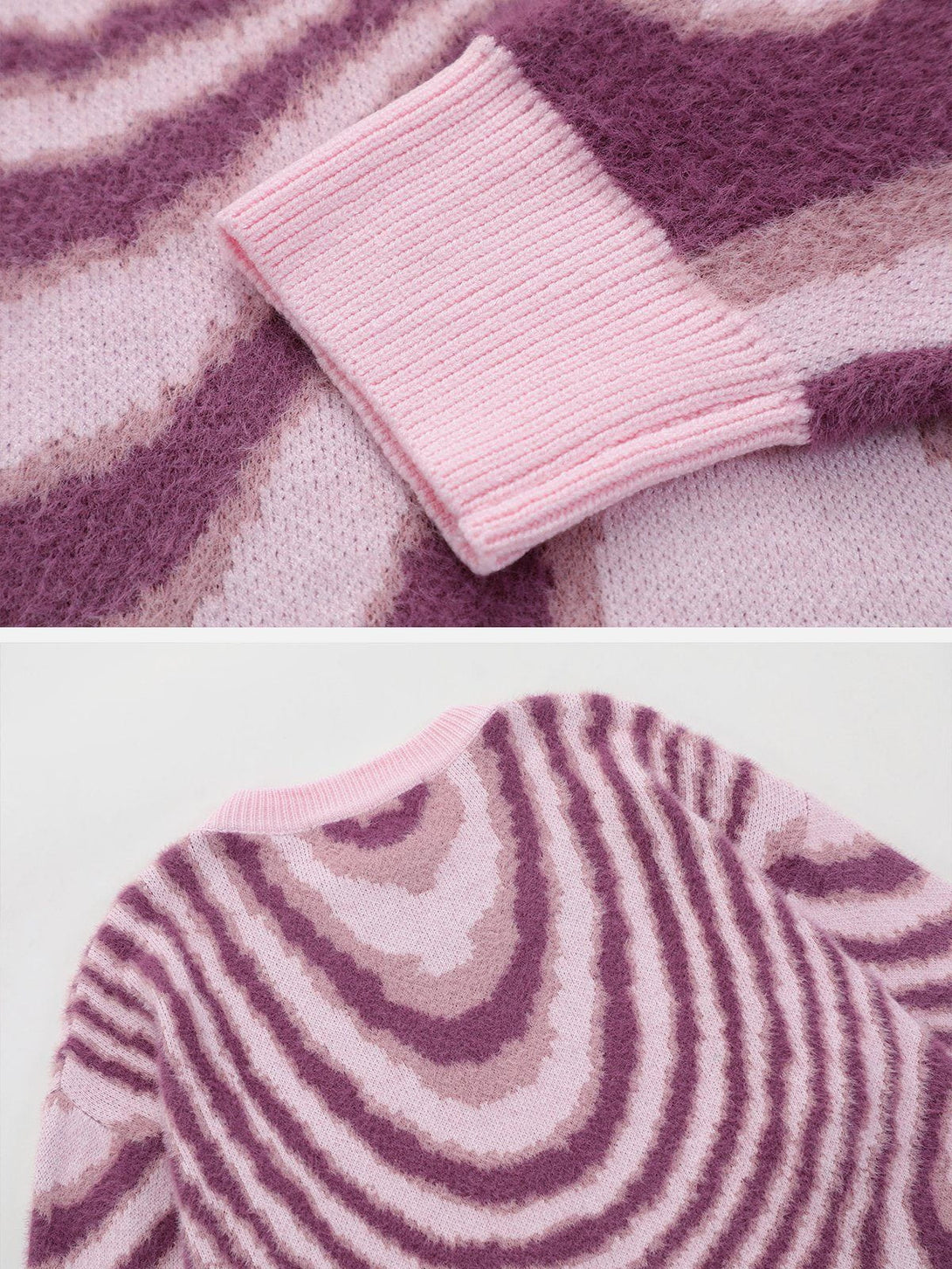 Majesda® - Irregular Stripes Embroidery Sweater outfit ideas streetwear fashion