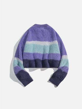 Majesda® - Labeled Slit Sweater outfit ideas streetwear fashion