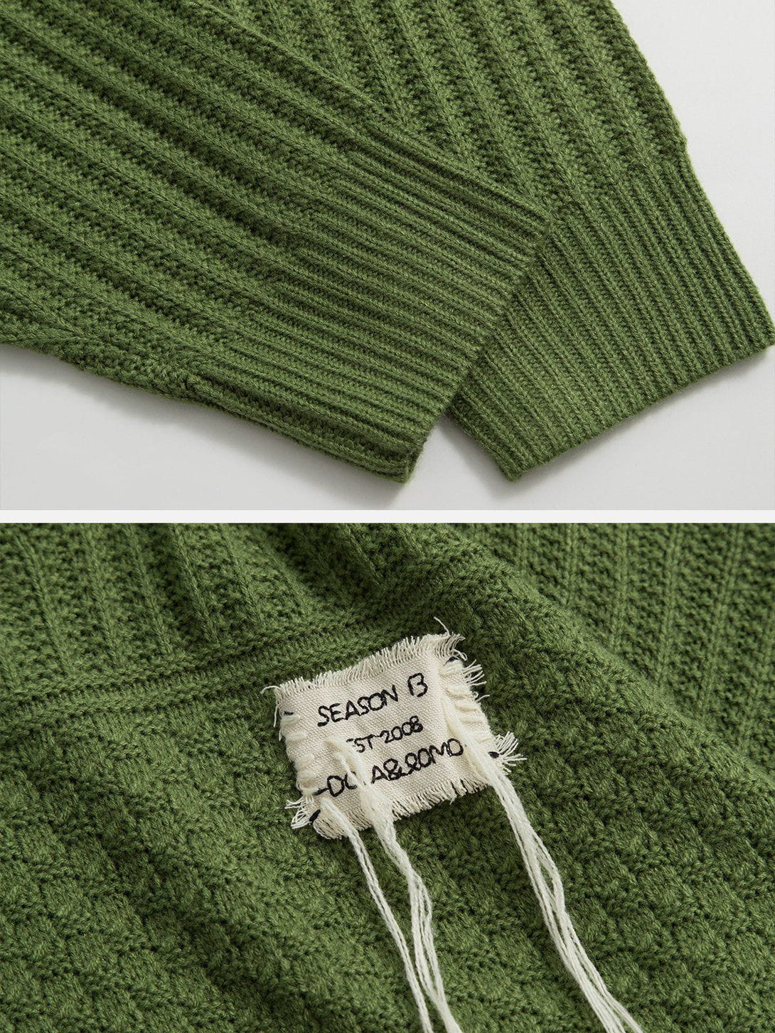 Majesda® - Labeled Tassel Sweater outfit ideas streetwear fashion
