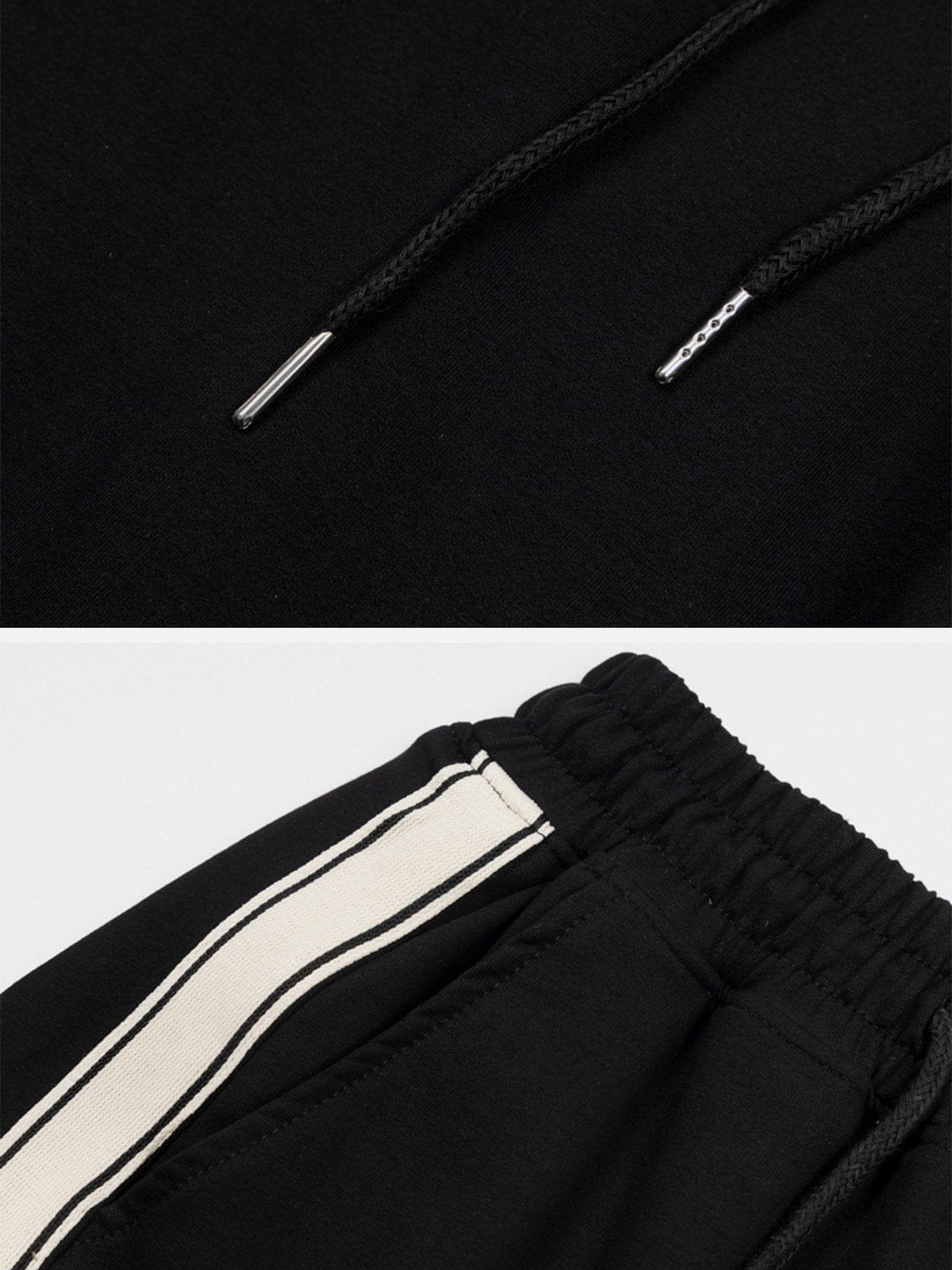 Majesda® - Leg Retractable Striped Drawstring Sweatpants outfit ideas streetwear fashion