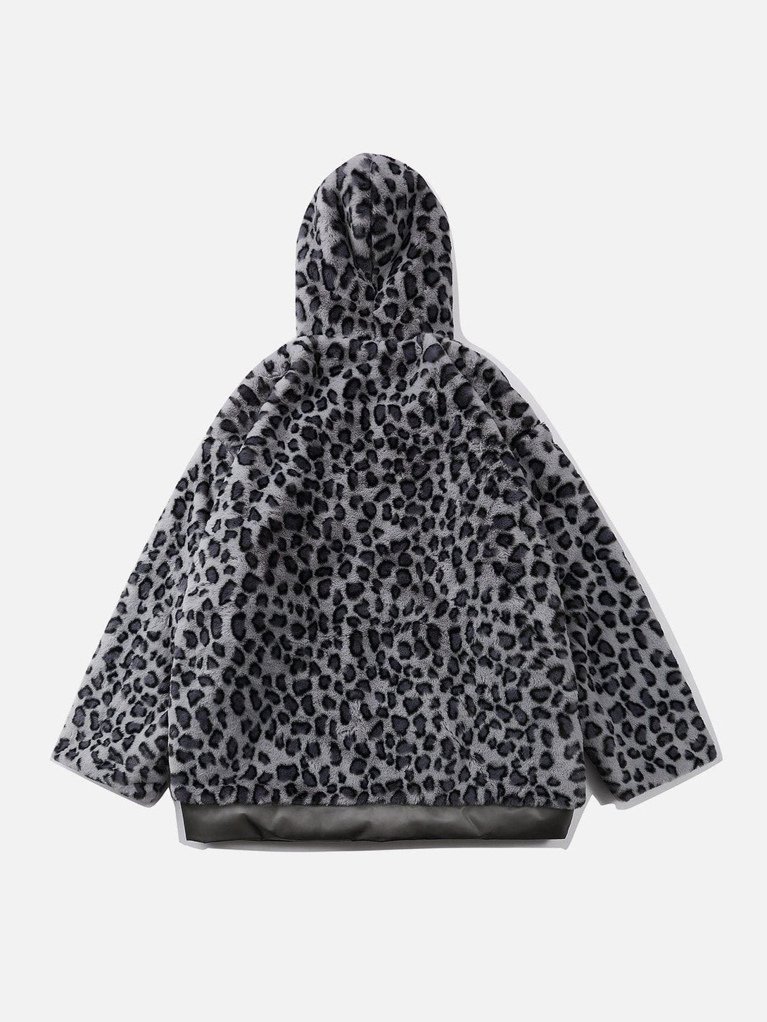 Majesda® - Leopard Plush Stitching Transparent PU Winter Coat outfit ideas streetwear fashion