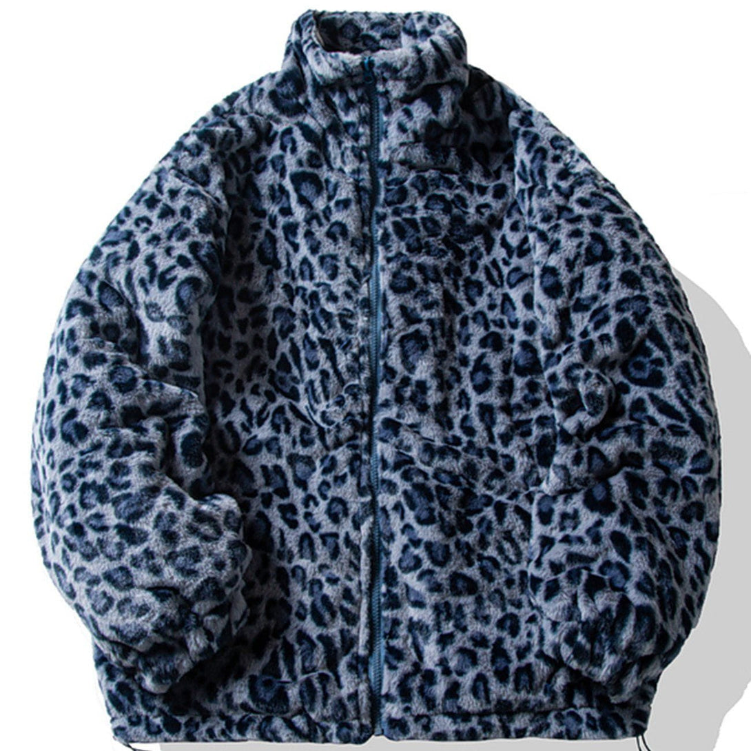 Majesda® - Leopard Print All Over Plush Winter Coat outfit ideas streetwear fashion