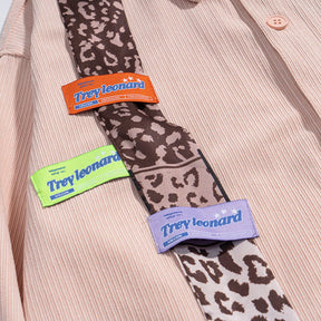 Majesda® - Leopard Tie Letter Label Long-sleeved Shirt outfit ideas streetwear fashion