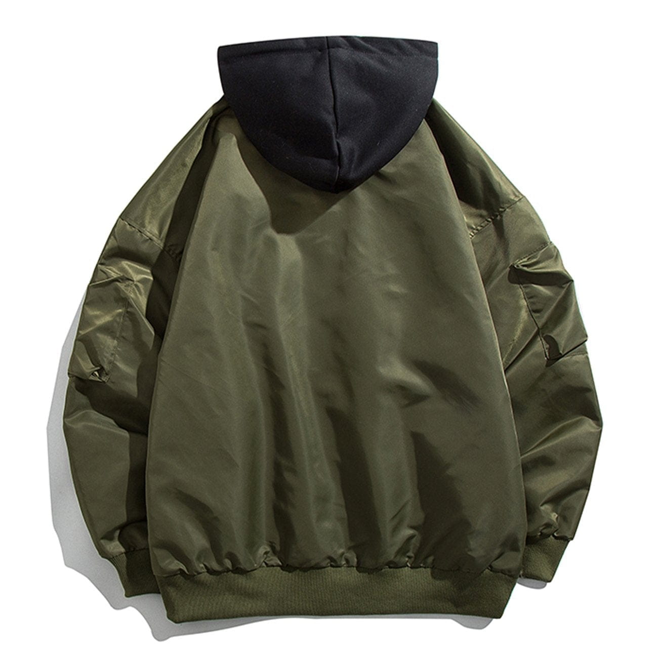 Majesda® - Letter Contrast Hooded Jacket outfit ideas, streetwear fashion - majesda.com