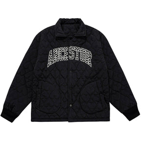 Majesda® - Letter Embroidery Embossing Winter Coat outfit ideas streetwear fashion