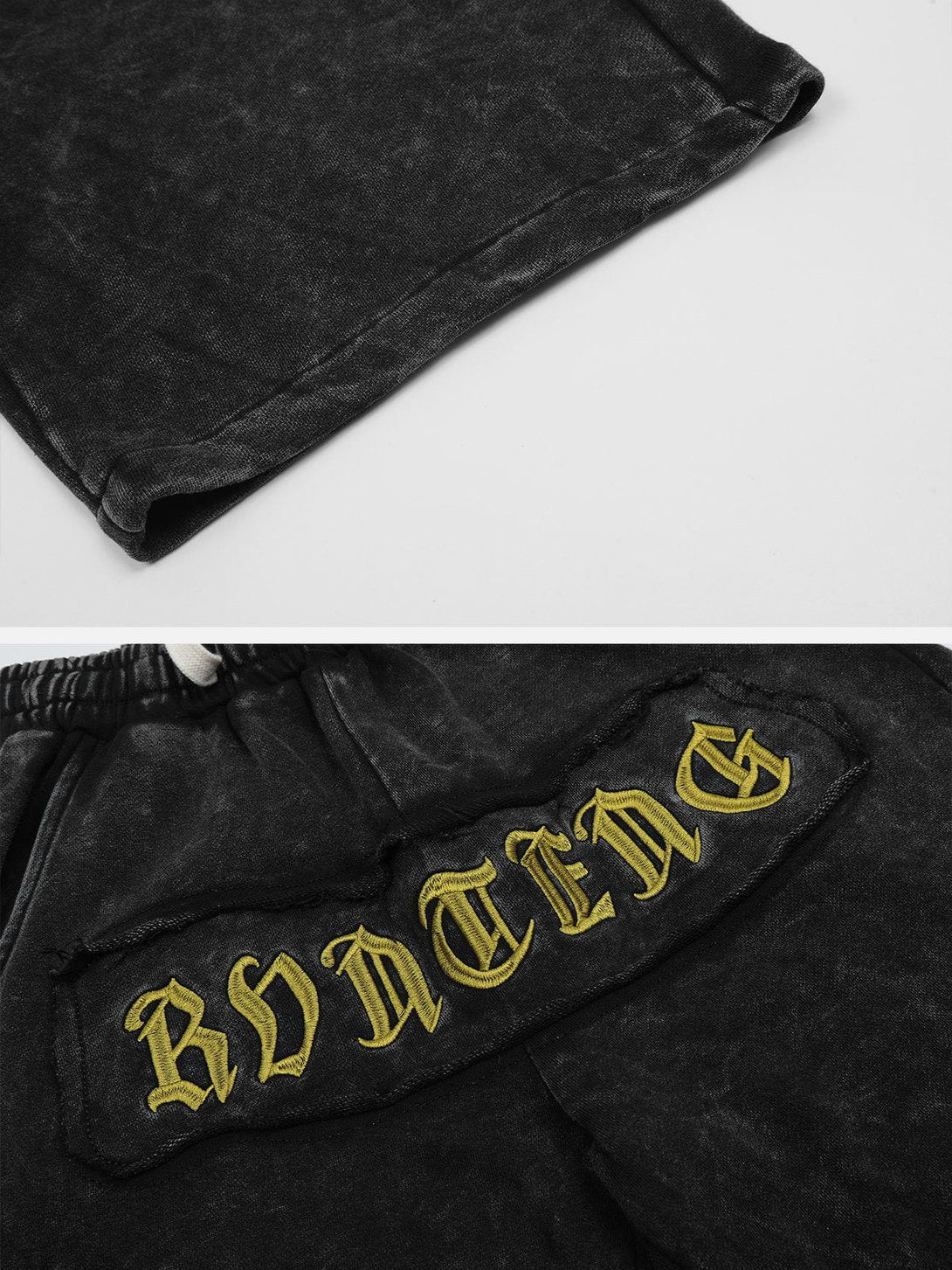 Majesda® - Letter Embroidery Shorts outfit ideas streetwear fashion