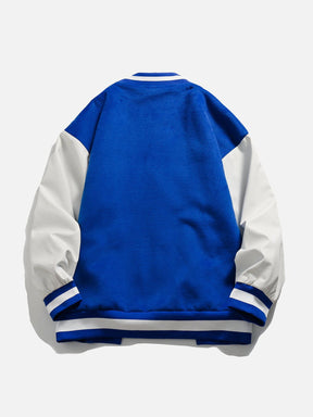 Majesda® - Letter "EPUS" Irregular Stitch Jacket outfit ideas, streetwear fashion - majesda.com