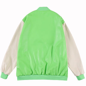 Majesda® - Letter Flocking Stitching Jacket outfit ideas, streetwear fashion - majesda.com