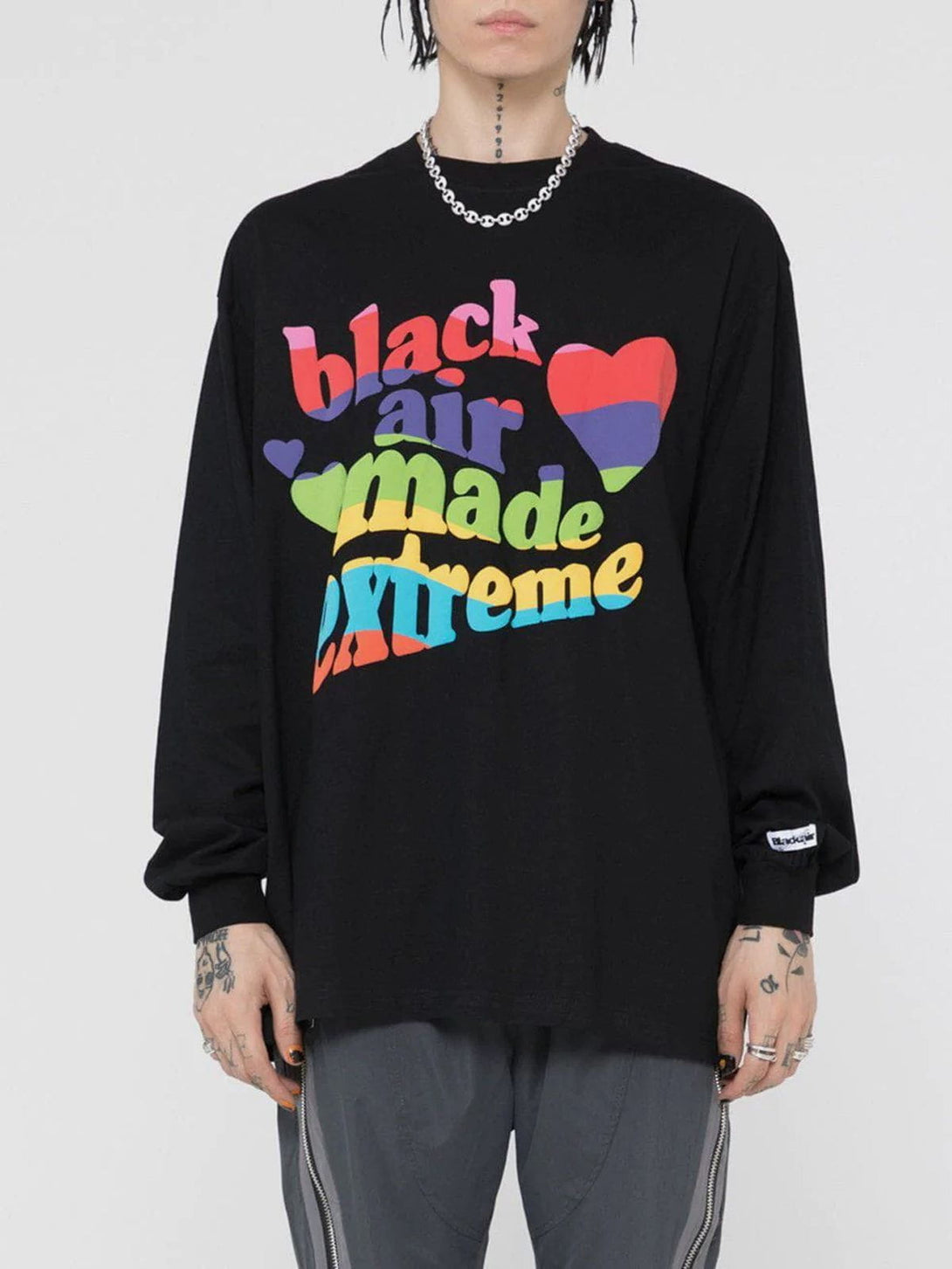 Majesda® - Letter Heart Graphic Sweatshirt outfit ideas streetwear fashion