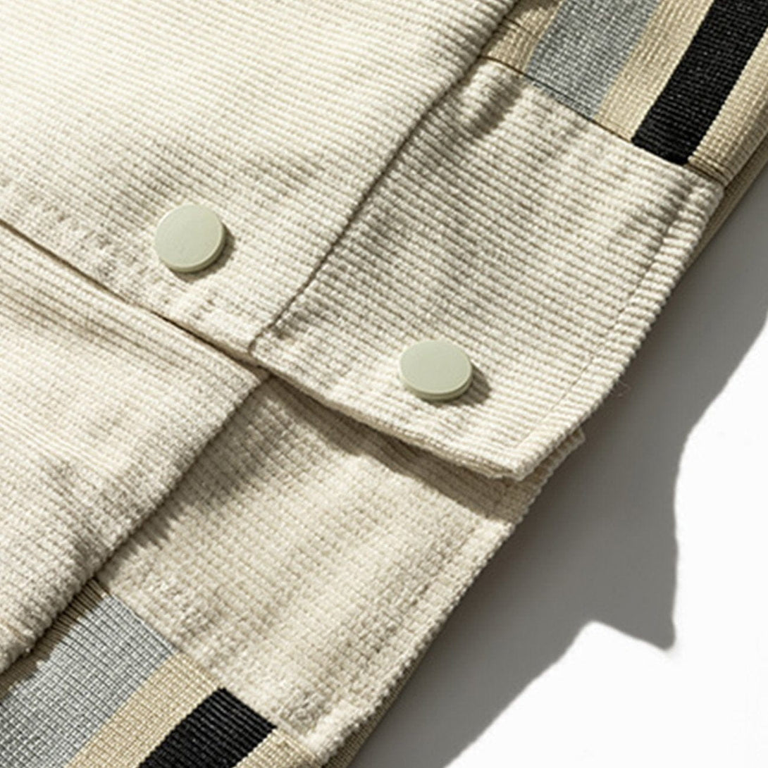 Majesda® - Letter Labeling Splicing Jacket outfit ideas, streetwear fashion - majesda.com
