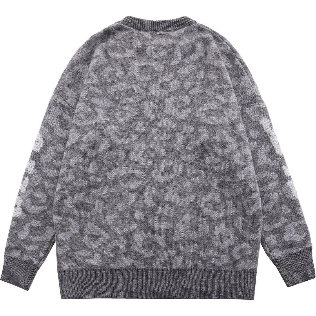 Majesda® - Letter Pattern Full Print Knit Sweater outfit ideas streetwear fashion