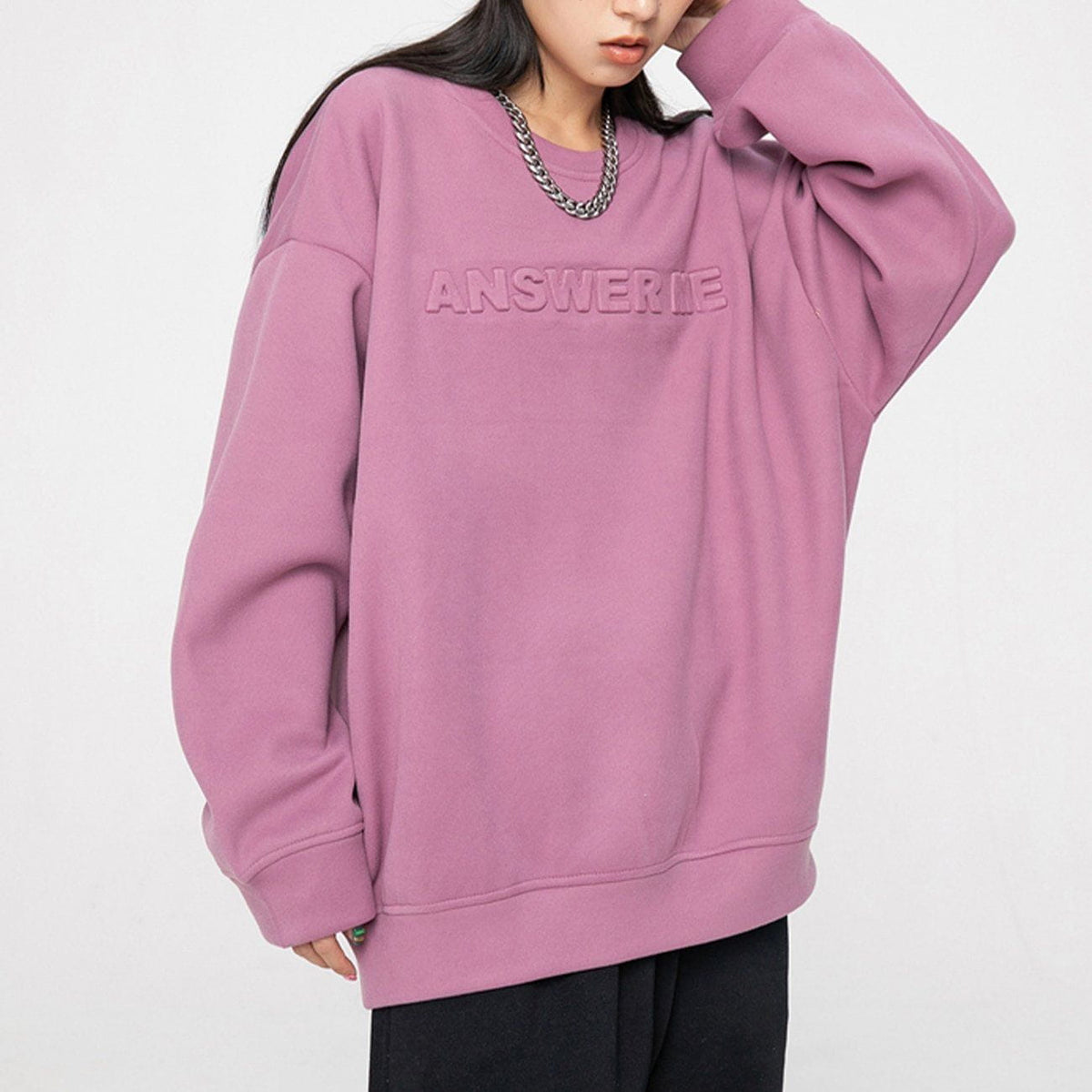 Majesda® - Letter Stamped Sweatshirt outfit ideas streetwear fashion