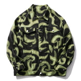 Majesda® - Letter Texture Print Jacket outfit ideas, streetwear fashion - majesda.com