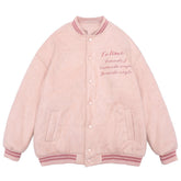 Majesda® - Letters Embroidery Varsity Winter Jacket outfit ideas, streetwear fashion - majesda.com