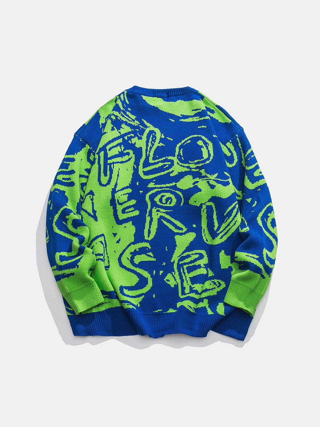 Majesda® - Letters Graffiti Sweater outfit ideas streetwear fashion