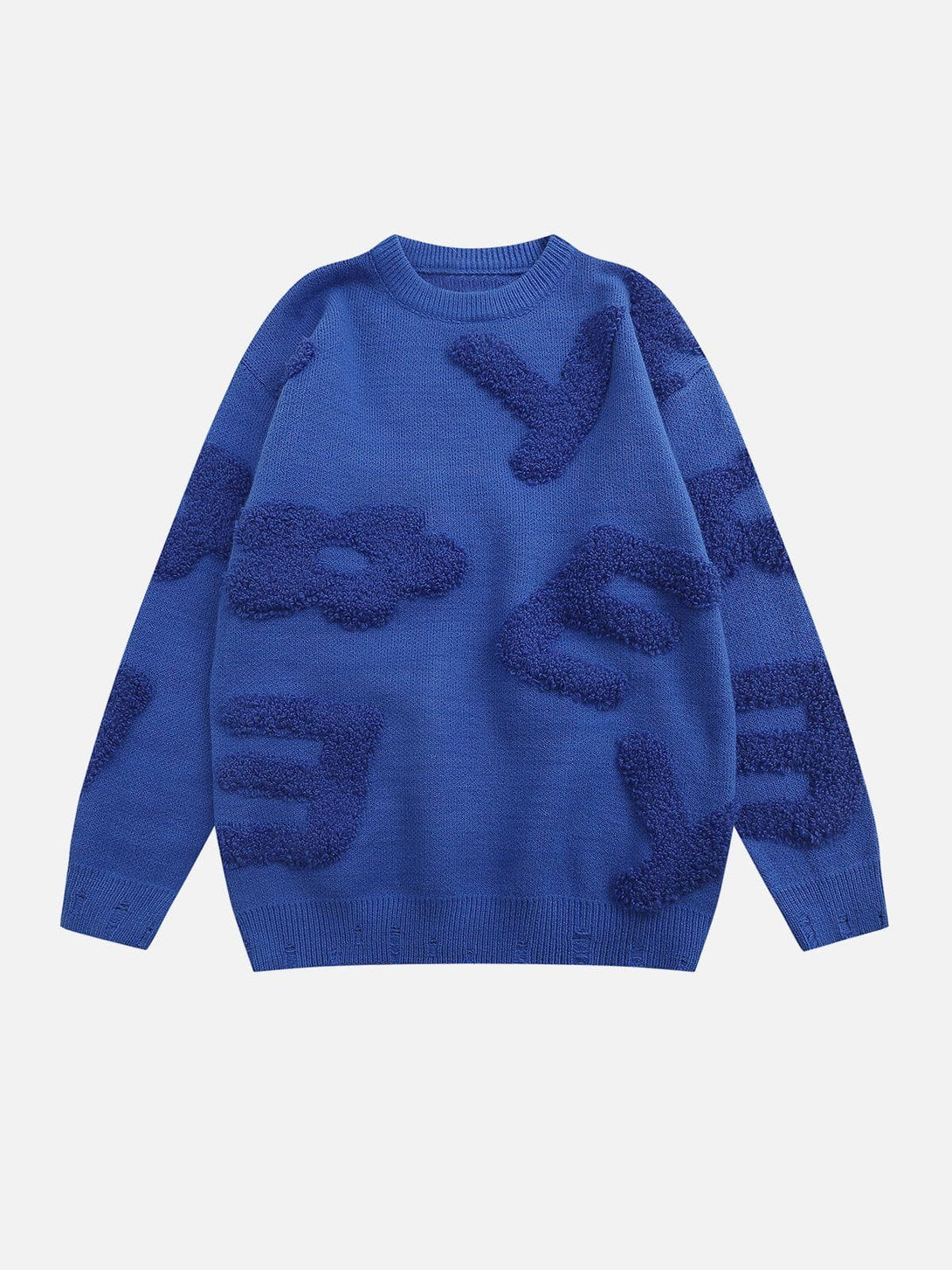 Majesda® - Letters Jacquard Sweater outfit ideas streetwear fashion