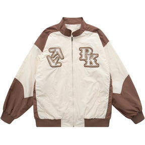 Majesda® - Letters PK Embroidered Jacket outfit ideas, streetwear fashion - majesda.com