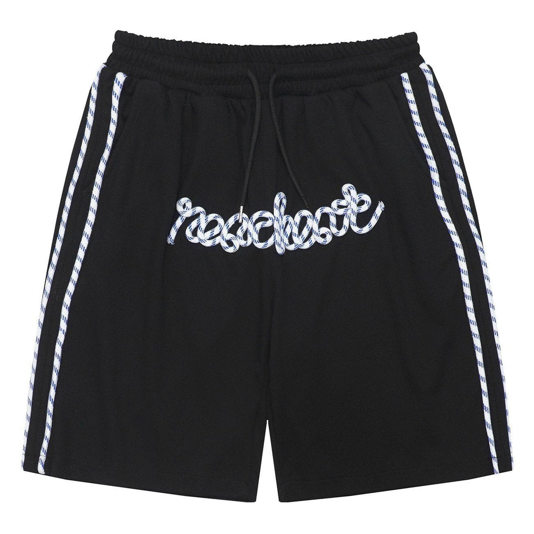 Majesda® - Line Letters Drawstring Shorts outfit ideas streetwear fashion