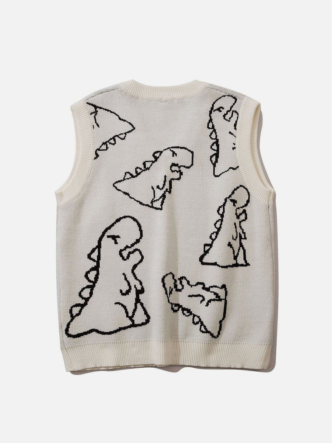 Majesda® - Little Dinosaur Graphic Sweater Vest outfit ideas streetwear fashion