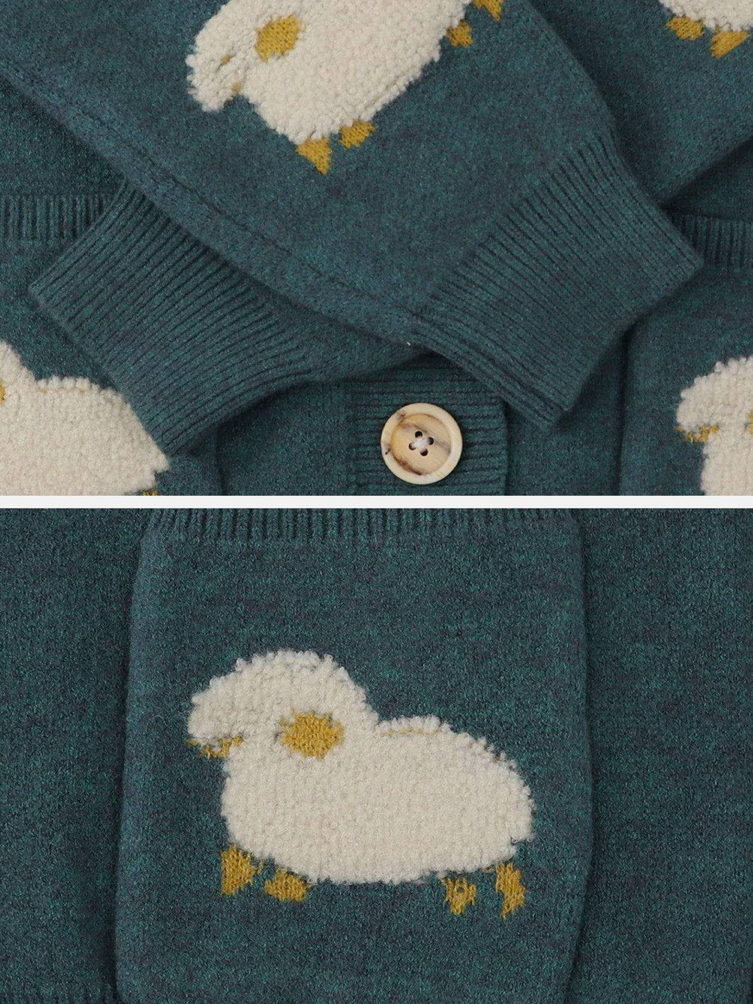 Majesda® - Little Lamb Knit Cardigan outfit ideas streetwear fashion