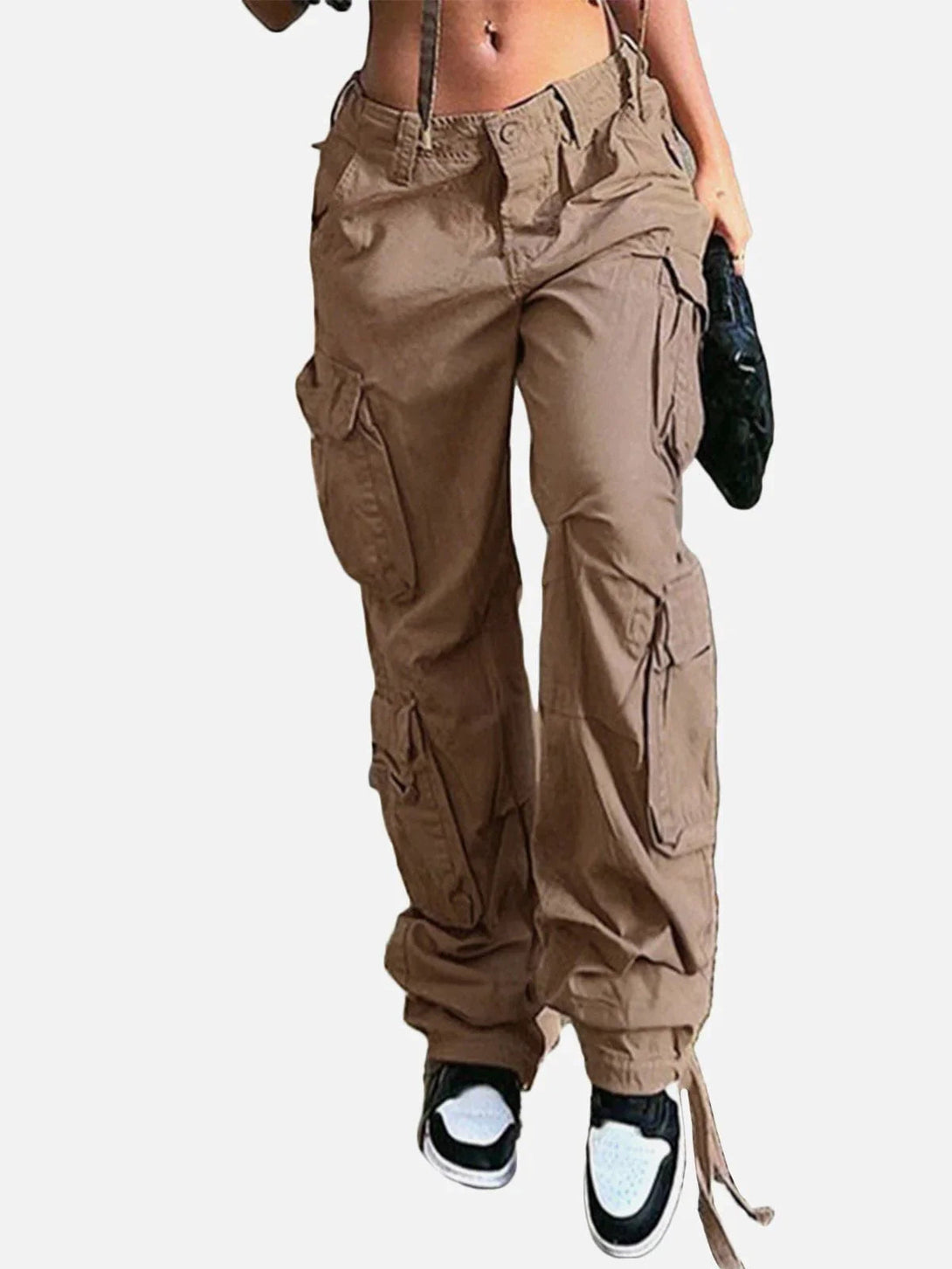 Majesda® - Long Ribbon Low Waist Cargo Pants outfit ideas streetwear fashion