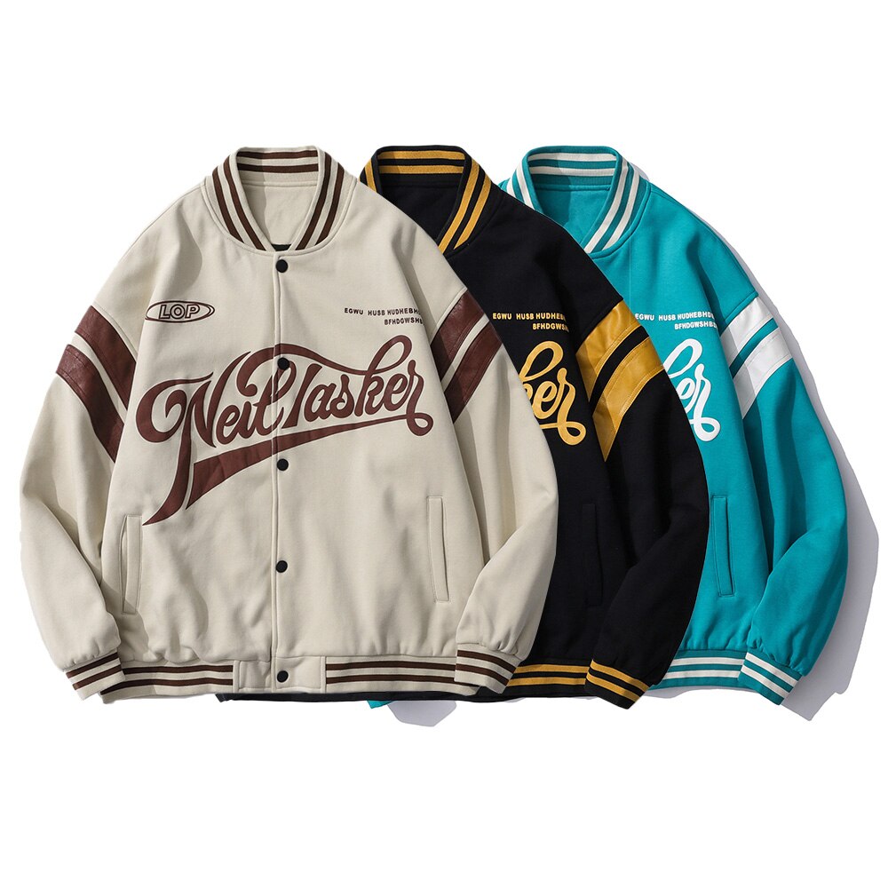 Majesda® - LOP Baseball Jacket outfit ideas, streetwear fashion - majesda.com