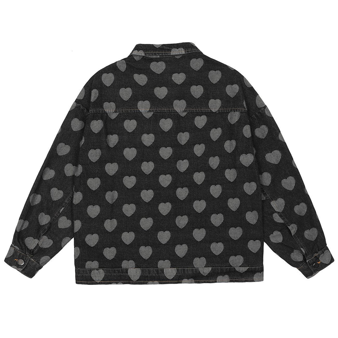 Majesda® - Love Embroidered Pocket Denim Jacket outfit ideas, streetwear fashion - majesda.com