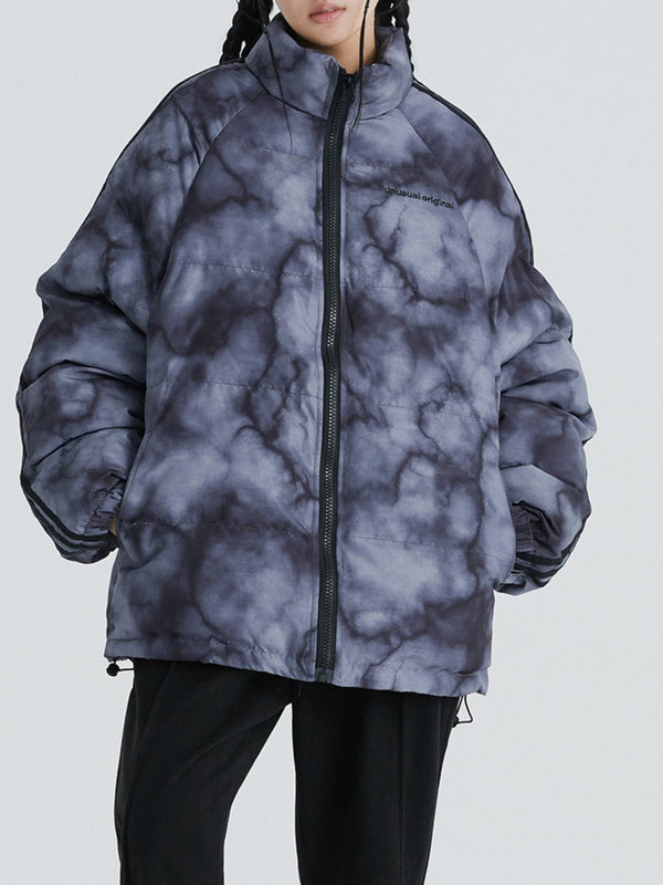 Majesda® - Marbled Smudge Gradient Winter Coat outfit ideas streetwear fashion