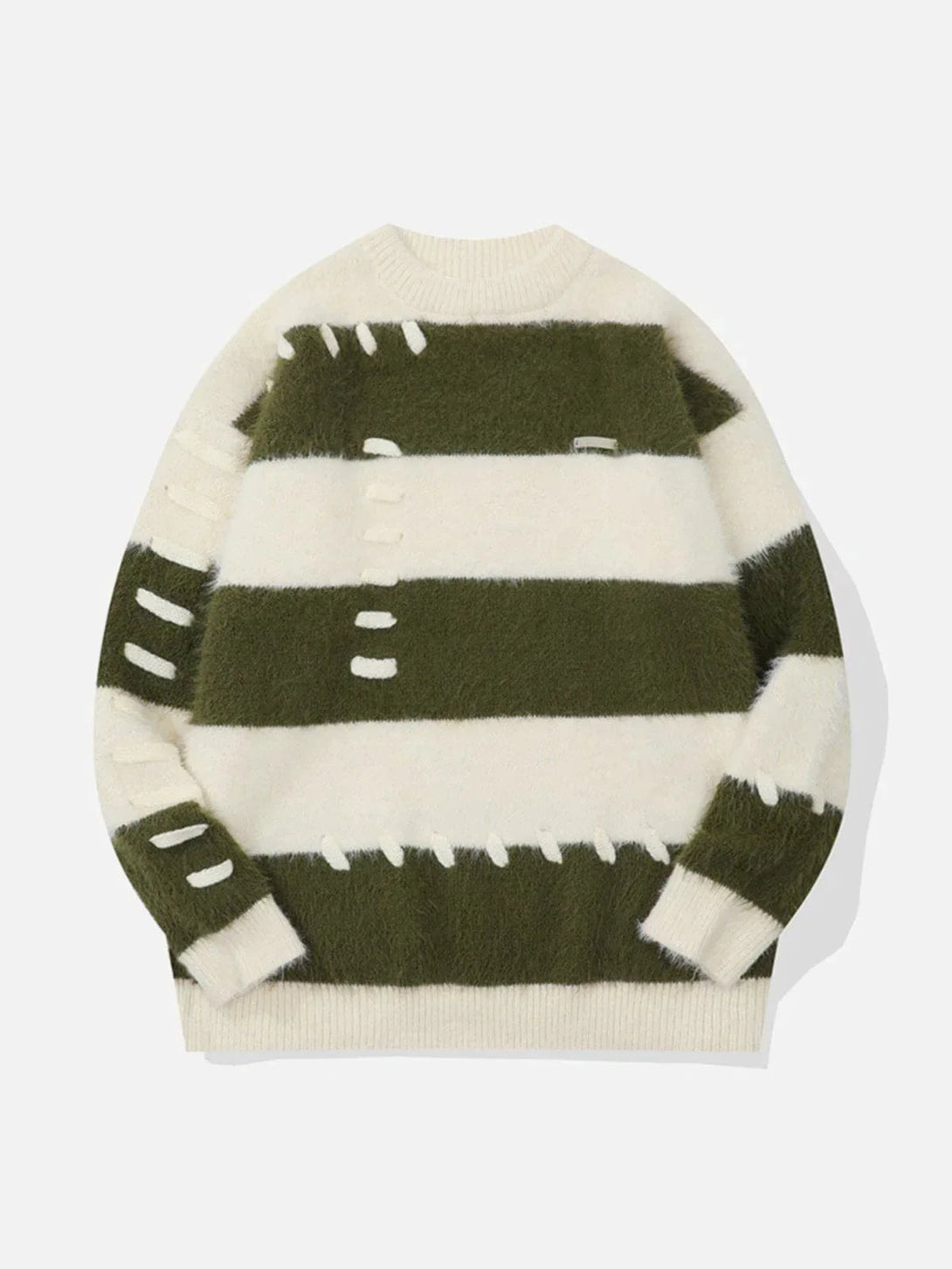 Majesda® - Mohair Stripe Sweater outfit ideas streetwear fashion