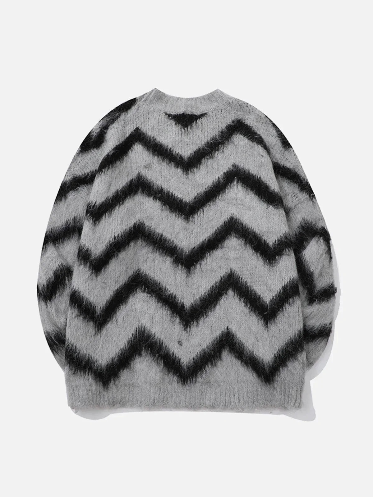 Majesda® - Mohair Wavy Stripe Sweater outfit ideas streetwear fashion