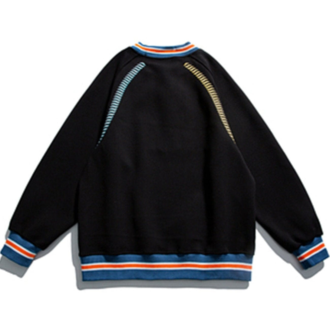 Majesda® - Monogram Embroidery Sweatshirt outfit ideas streetwear fashion