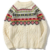 Majesda® - Mosaic Twisted Knit Sweater outfit ideas streetwear fashion