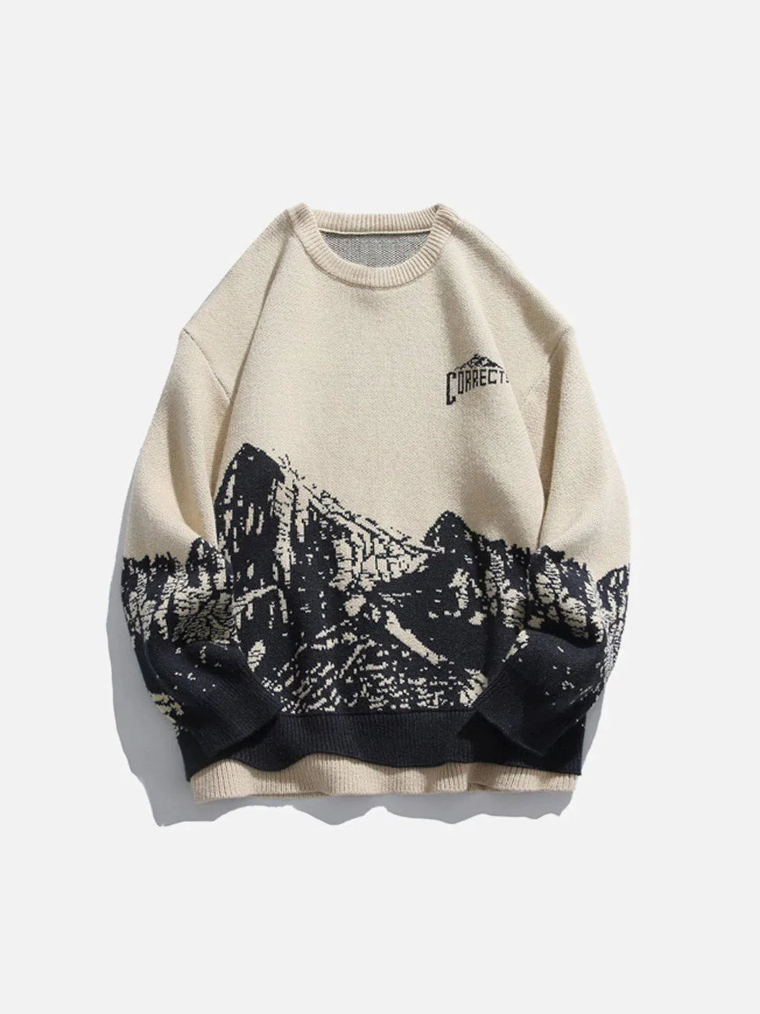 Majesda® - Mountains Knit Sweater outfit ideas streetwear fashion