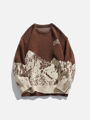 Majesda® - Mountains Knit Sweater outfit ideas streetwear fashion