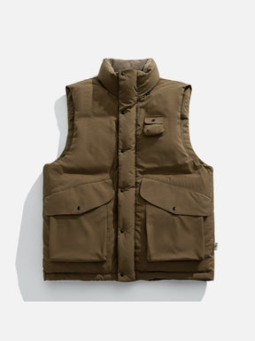 Majesda® - Multi-Pocket Cargo Gilet outfit ideas, streetwear fashion - majesda.com