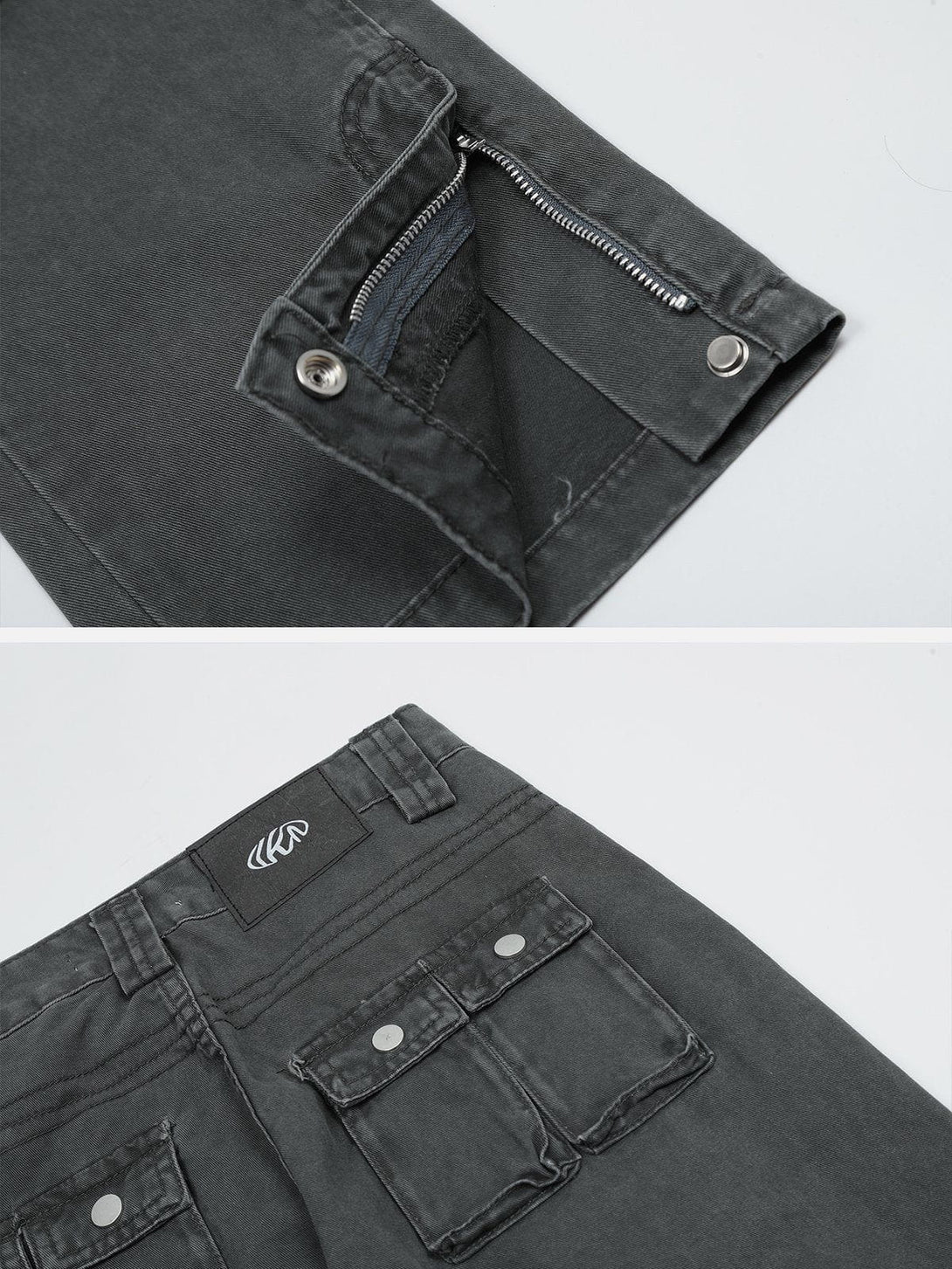 Majesda® - Multi Pocket Denim Cargo Pants outfit ideas streetwear fashion