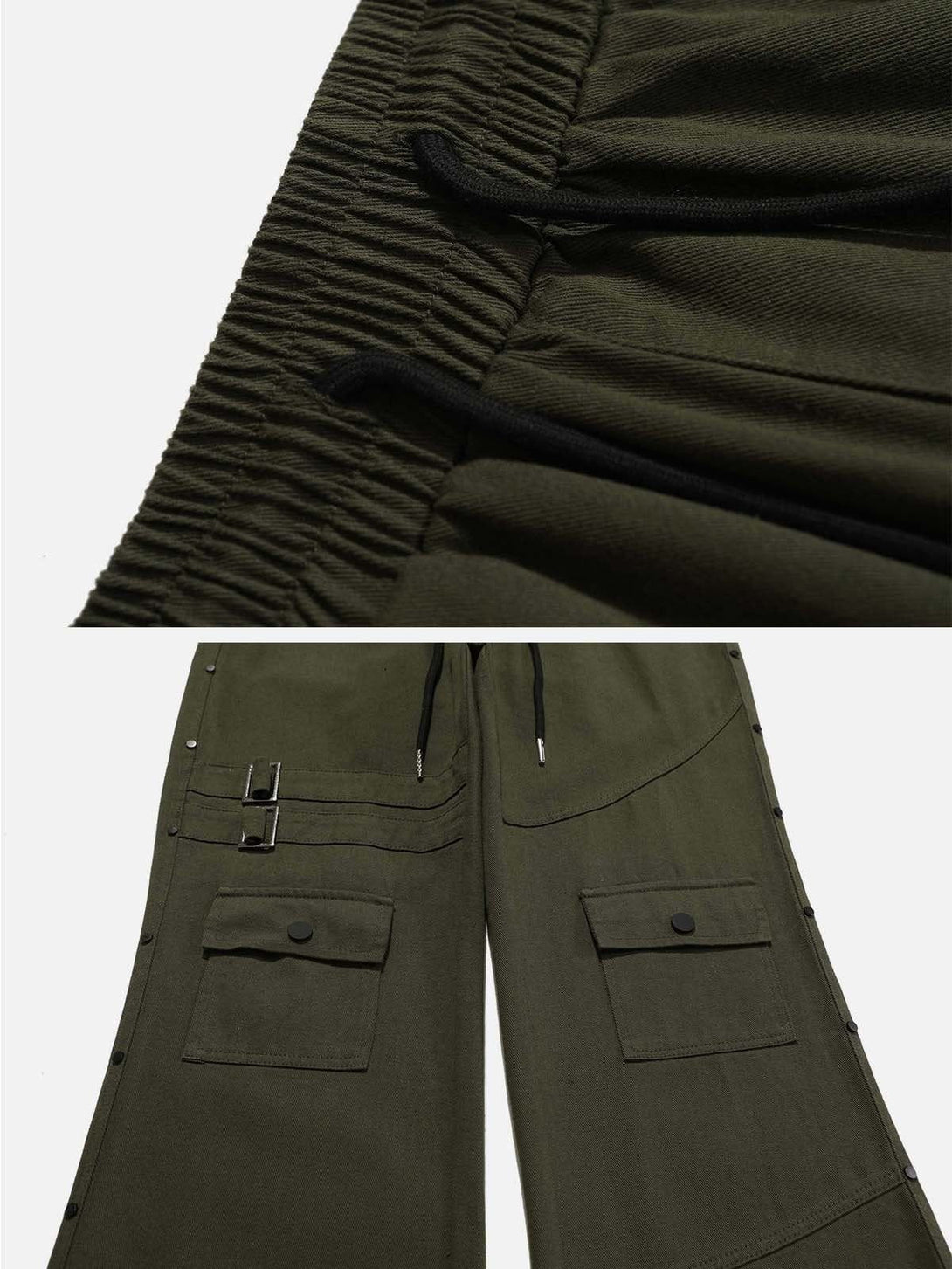 Majesda® - Multi-Pocket Drawstring Cargo Pants outfit ideas streetwear fashion
