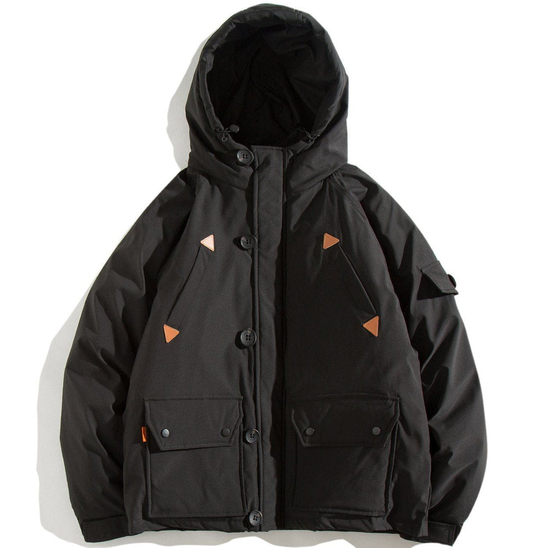 Majesda® - Multi-pocket Hooded Winter Coat outfit ideas, streetwear fashion - majesda.com