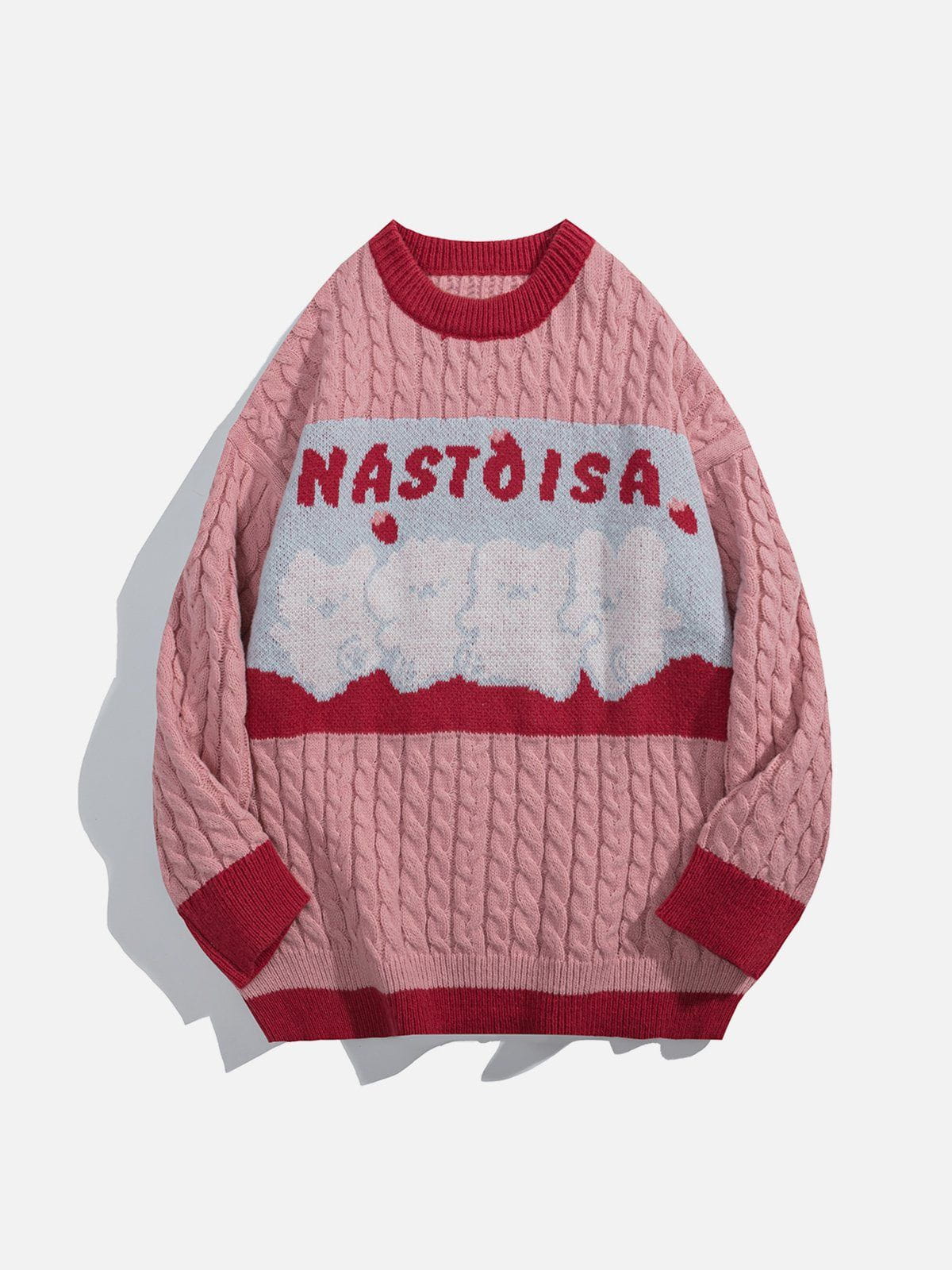 Majesda® - NASTOISA Embroidery Sweater outfit ideas streetwear fashion