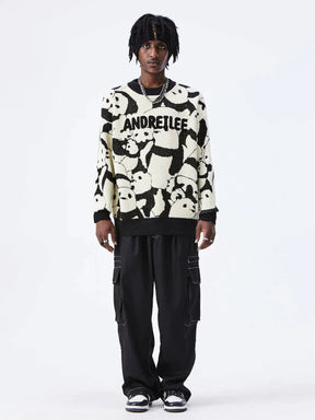 Majesda® - Panda Graphic Sweater outfit ideas streetwear fashion