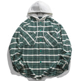 Majesda® - Paneled Contrast Hooded Jacket outfit ideas, streetwear fashion - majesda.com