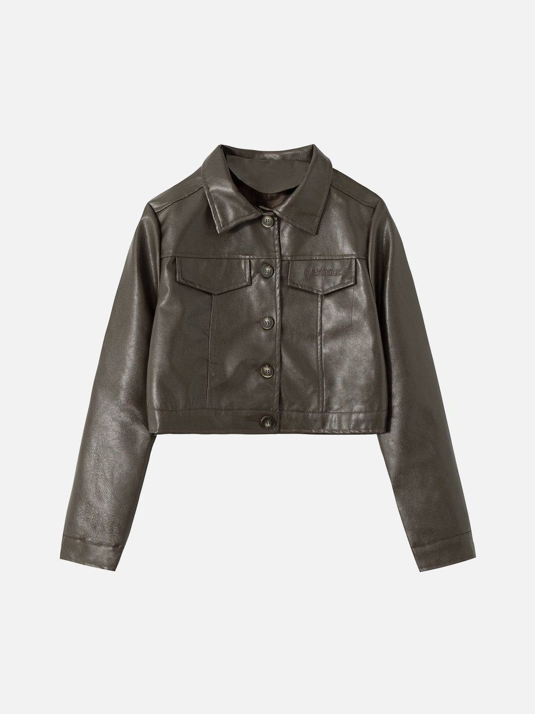 Majesda® - Patchwork Crop Pu Leather Jacket outfit ideas, streetwear fashion - majesda.com